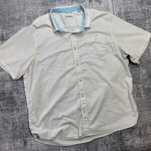 Tommy Bahama Shirt Men 3XLT White Seersucker Button Up Beach Party Resort Tencel